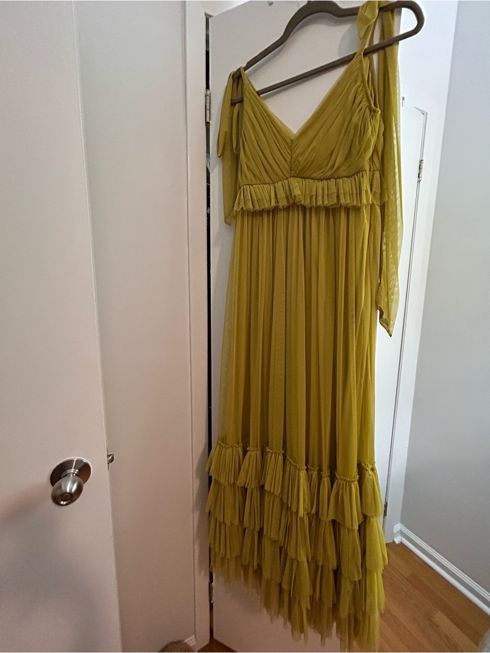 Nasty Gal Green Ruffle Tiered Maxi Dress